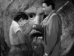 Audrey Hepburn and Gregory Peck at the Bocca della Verità (Mouth of Truth) Roman Holiday movie