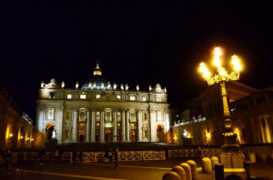 St Peter's Basilica Italy Rome Vatican at night