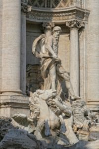 Neptune statue Fontana di Trevi Rome Italy