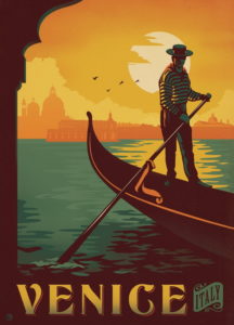 Venice vintage Italian poster