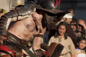 Gladiator street performance, Rome Italy