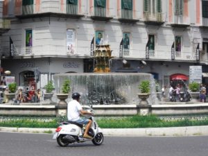 Naples vespa fountain