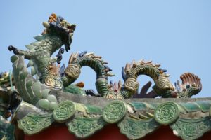 Chinese dragon in a chinese temple