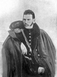 A rather dapper 2nd Lt Leo Tolstoy in 1854 when he was part of the artillery, his experiences during the war made him a pacifist.