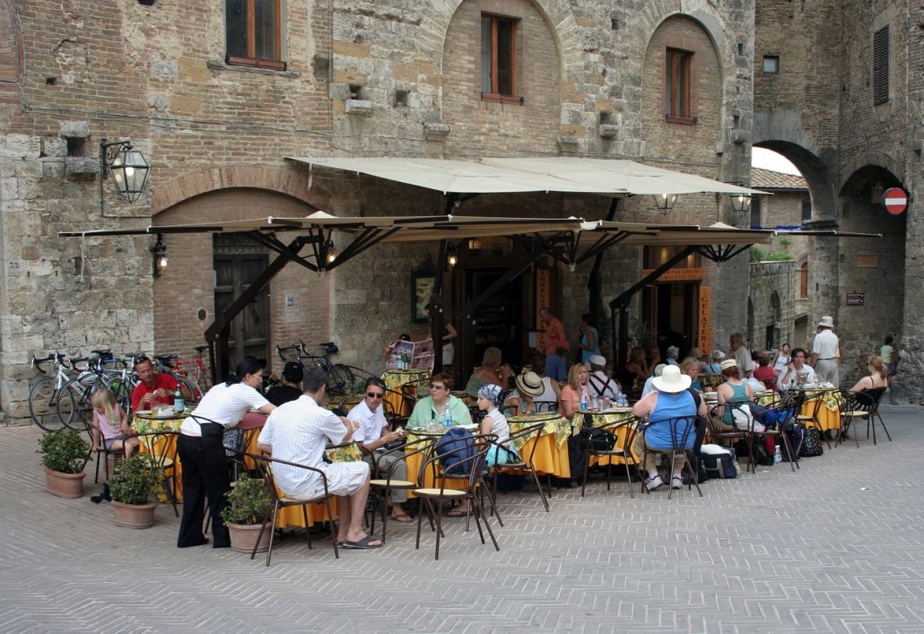 Italya Tuscany Köyü Italyanca Café Öğle Yemeği