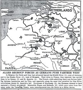 Nazis drive towards Channel, aim to cut off British retiring in Belgium": As Germans tanks approach the sea, newspapers begin to report possibility of mass Allied encirclement.