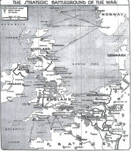 As Luftwaffe & Royal Air Force engage in aerial battles over the Channel, New York Times maps the strategic battlefields of war, from airbases to potential German invasion routes: