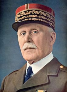 French Deputy Prime Minister Marshal Pétain (84) interrupts discussion at Anglo-French war conference: "We don't seem to be making much use of carrier pigeons."
