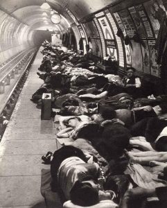 Due to public anger, British government have lifted the ban on taking shelter in London Underground stations- platforms now crammed with people hiding from German bombing