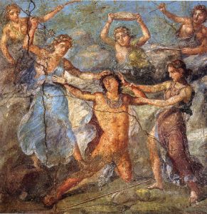 Agave with other women (Maenads) killing Pentheus 
