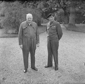 Winston Churchill has sent King George a Christmas gift- a one-piece "siren suit" designed to save rationed cloth (modelled here by Winston).