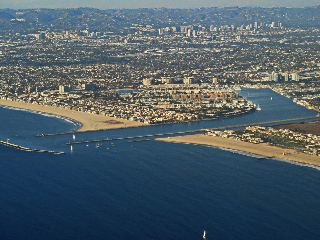 Los Angeles Aerial Shot Aerial View Marina Del Rey