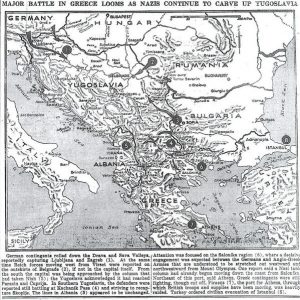 Hungary has joined the assault on Yugoslavia; the armies of five nations are now invading, Yugoslavia being torn apart from every side, Major Battle in Greece Looms as Nazis continue to carve up Yugoslavia