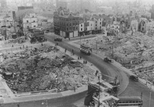 Luftwaffe now attacking Plymouth in a brutal Blitz- British have lit decoy fires outside town to try & distract bombers, but city is still being smashed