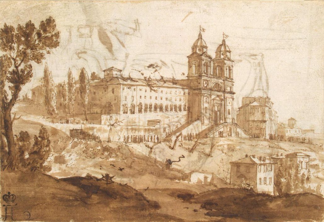 Claude Lorrain-View of the Trinita dei Monti in Rome, 1632 (Hermitage Museum)