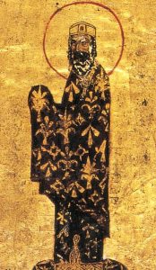 Painting of Alexius I, from a Greek manuscript in the Vatican library