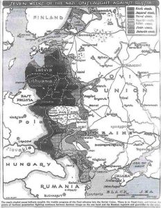 New York Times shows the German invasion of USSR 7 weeks in- with Kiev surrounded, Smolensk fallen, & Leningrad menaced;