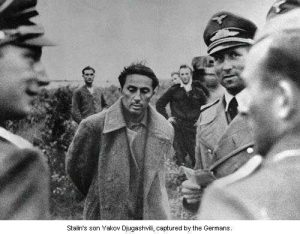 Stalin's son Yakov, a lieutenant in the Red Army, has been captured by the Germans. One of his comrades revealed his identity when SS threatened to shoot the dark-haired "Jew".