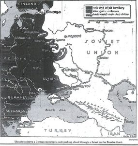 Soviet government admits city of Bryansk has fallen to the Germans, as invaders close on Moscow. New York Times map of Axis advance (not showing that Vyazma has already been captured):