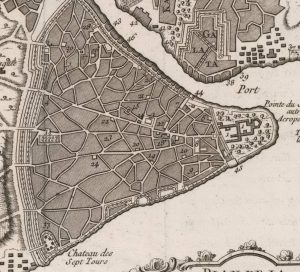 1700s map of Constantinople Jacques Nicolas Bellin, 1703