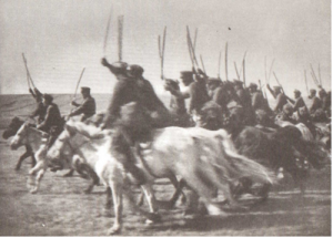 , Germans are fighting the Red Army's central Asian troops: 44th Mongolian Cavalry Division from Tashkent