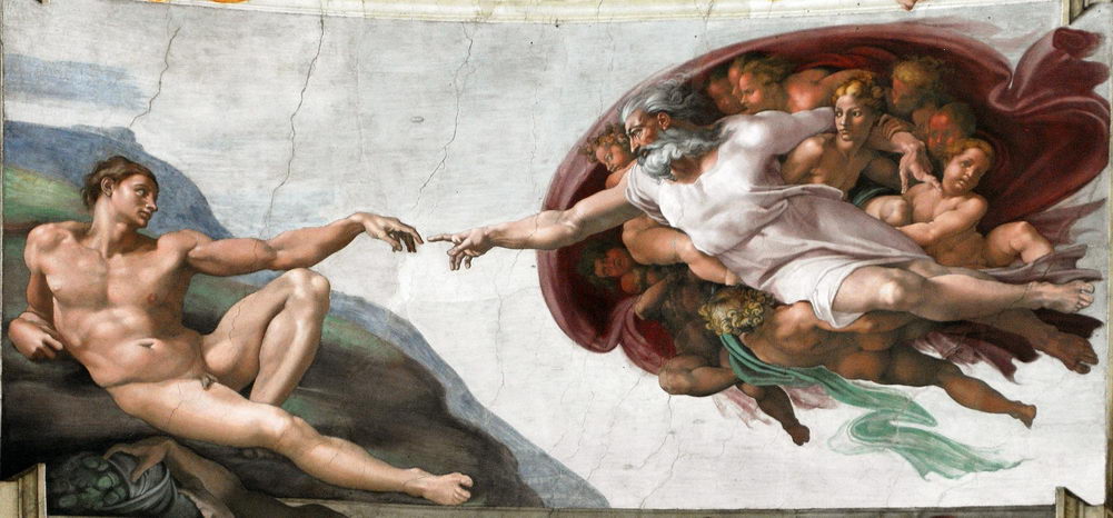 Sistine chapel Insanın Yaratılışı Tanrı Parmak Mikelanj