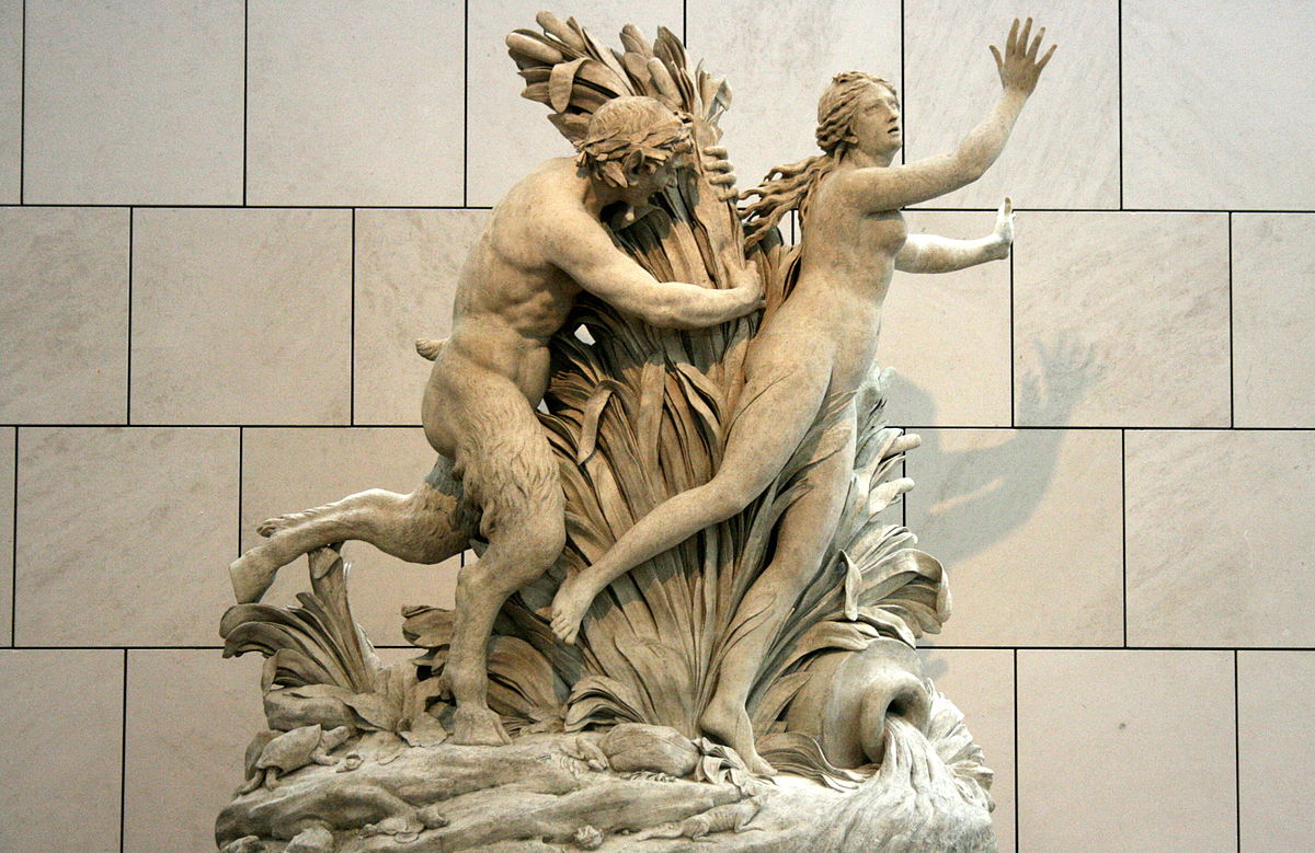 Pan poursuivant Syrinx (1804) de Gilles-Lambert Godecharle (1750-1835). Musées royaux des beaux-Arts de Belgique, Bruxelles (Belgique)