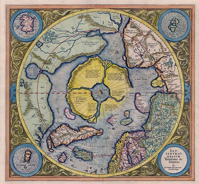Mercator: Septentrionalium Terrarum descriptio. A map of the North Pole