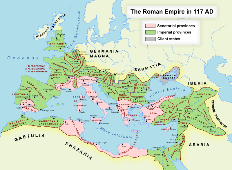 Roman empire map 117 AD
