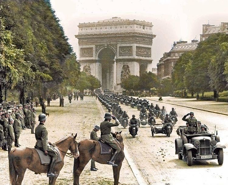 German army at Paris France Arch de Triomphe, 14 June 1940