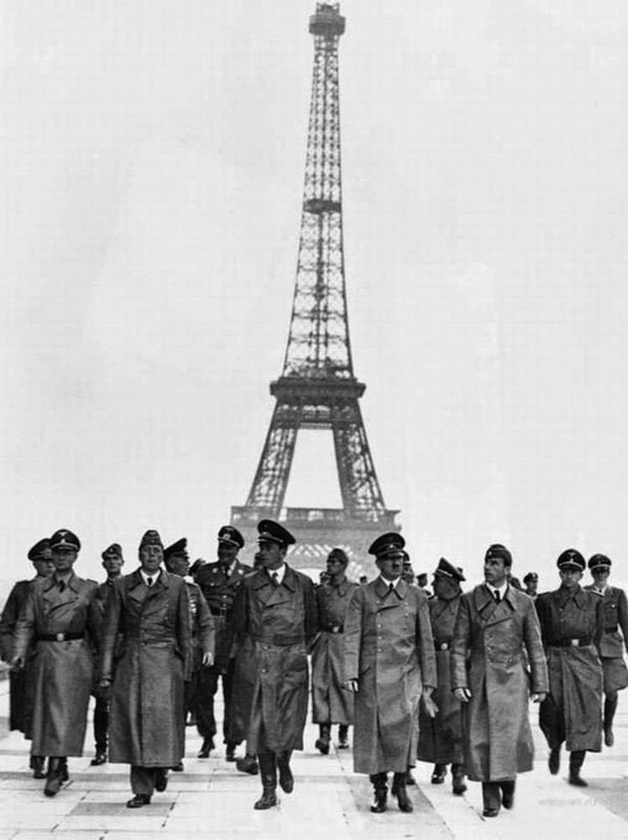 Hitler has brought with him on his trip to Paris not German generals, but Speer & Brekker, his favourite architect & artist. He wants them to make Berlin outshine Paris.