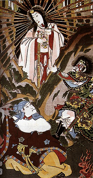 Amaterasu (天照), Amaterasu-ōmikami (天照大神／天照大御神／天照皇大神), or Ōhirume-no-muchi-no-kami (大日孁貴神) is a deity of the Japanese myth cycle and also a major deity of the Shinto religion.