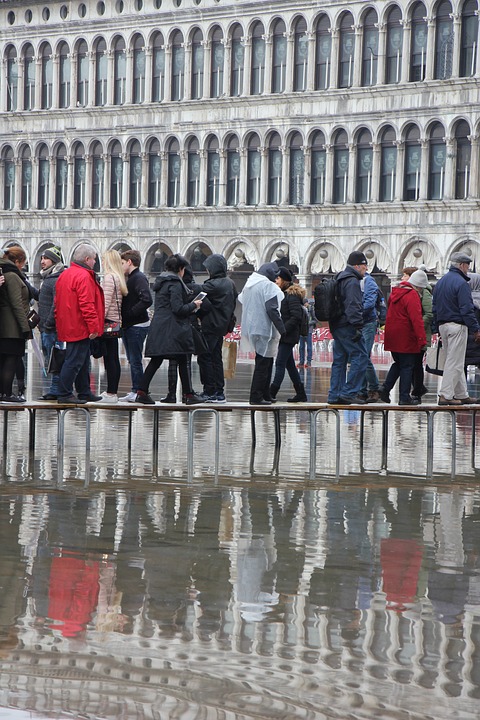 Venice St Mark Square Italy aqua alta flood