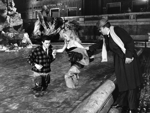 ‘La Dolce Vita (1960) with Marcello Mastroianni, Anita Ekberg and Anouk Aimée