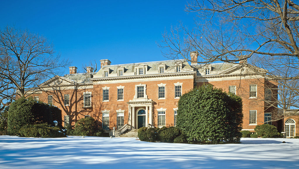 Photograph of Dumbarton Oaks mansion, 3101 R Street, Northwest, Georgetown, Washington, D.C., USA.