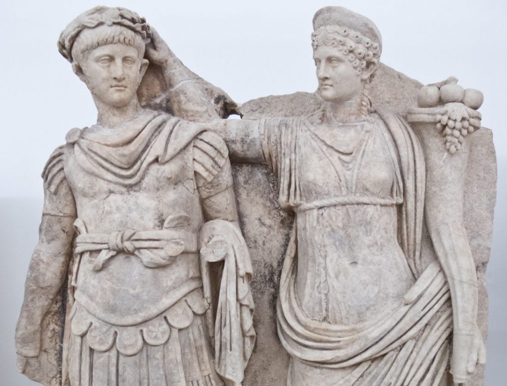 Sculpture of Agrippina crowning her young son Nero