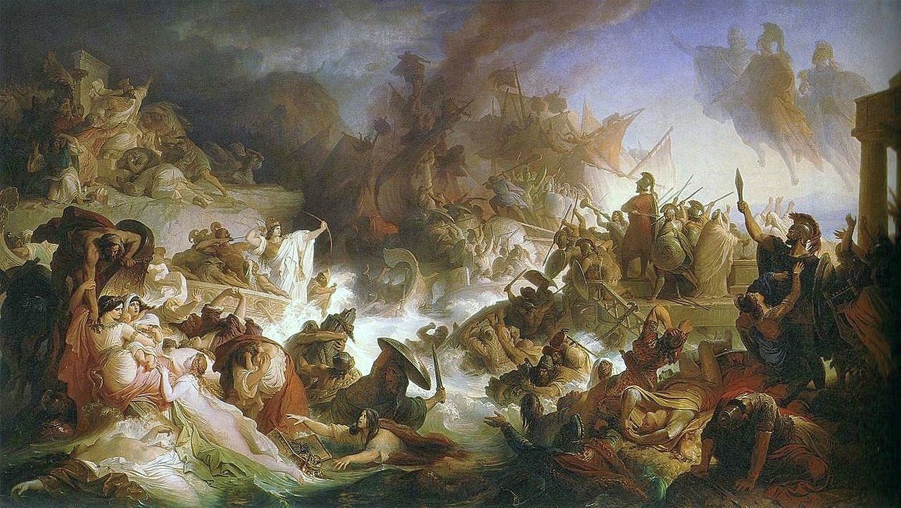Salamis savaşı. Resim: Wilhelm von Kaulbach (1805–1874)